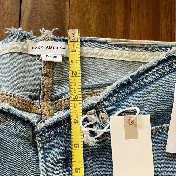 Good American Women's Good Legs Flare Jeans with No Waistband indigo 492 - Picture 7 of 14